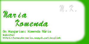 maria komenda business card