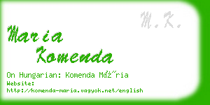 maria komenda business card